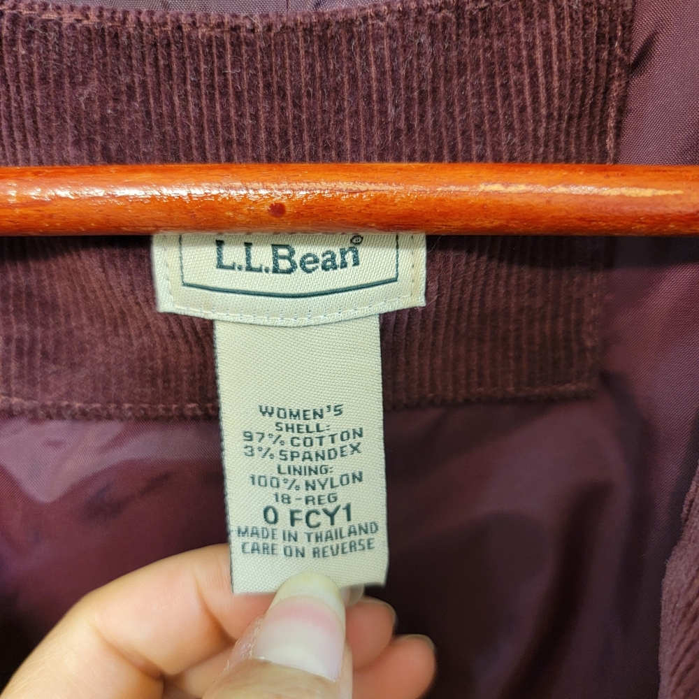 L.L. Bean Womens Deep Wine Size 18 Classic Corduroy Farmhouse Country Jacket‎ - Picture 3 of 12